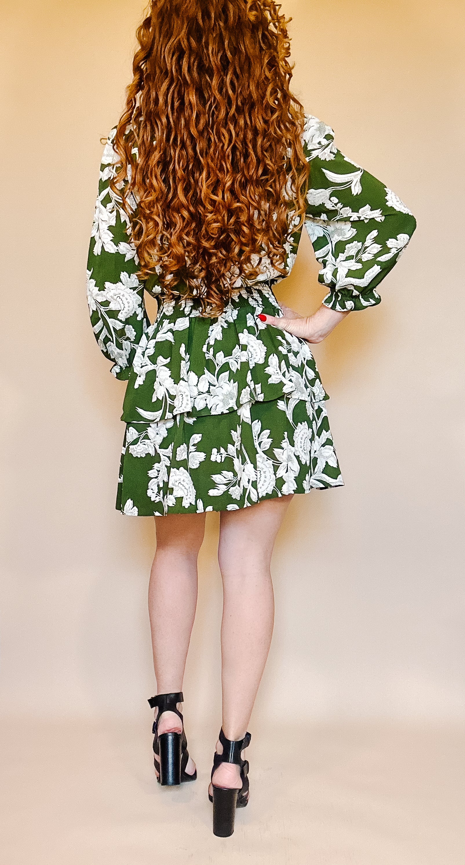 Olive white Tiered Mini Dress Rachelandco.usa Olive white Tiered Mini Dress Rachelandco.usa