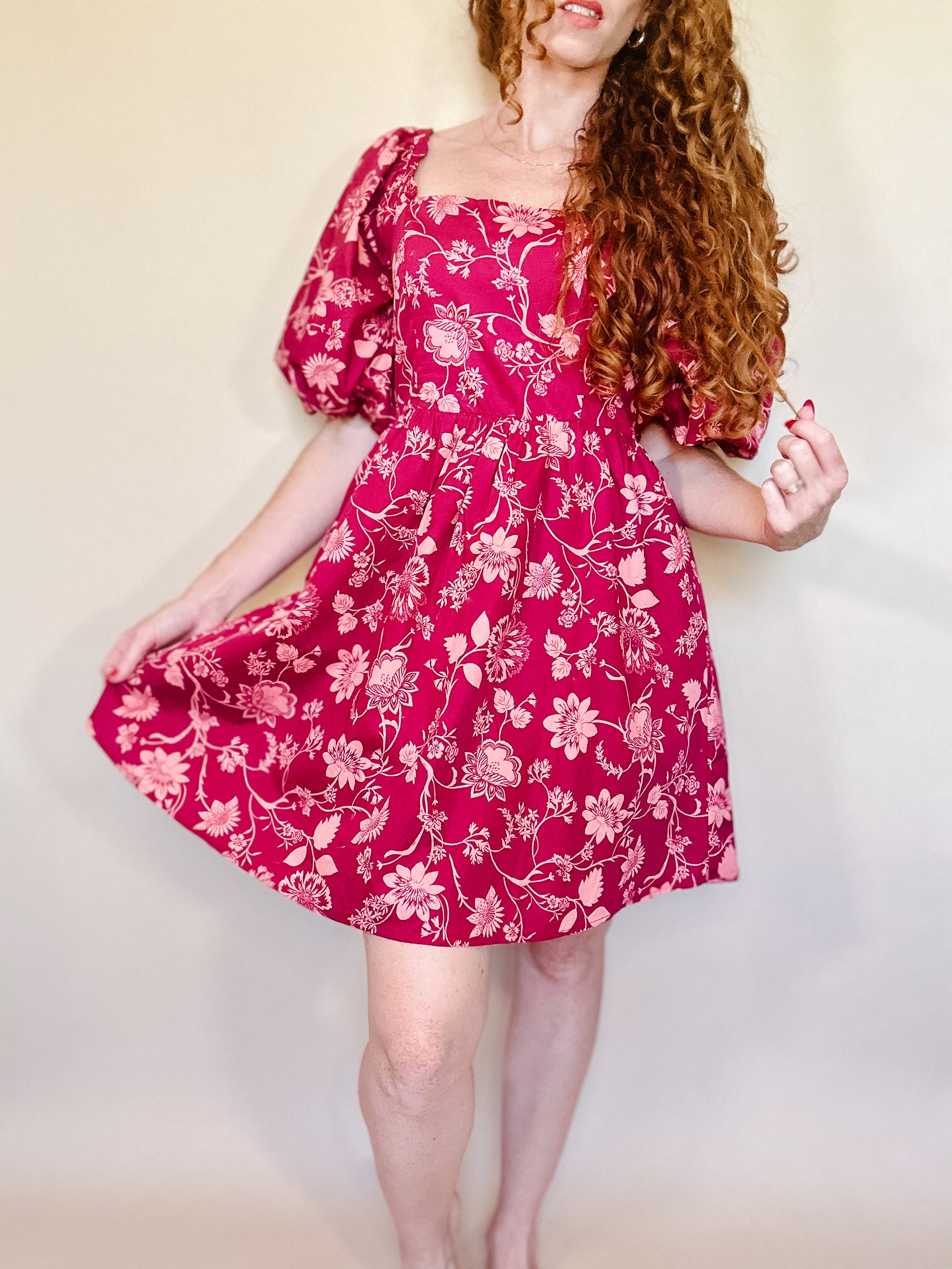 mulberry mini dress Floral Luisa Puff Sleeves – Rachelandco.usa Manual Sale Lillian Metallic One Shoulder * Silhouette Size:1-2 yr