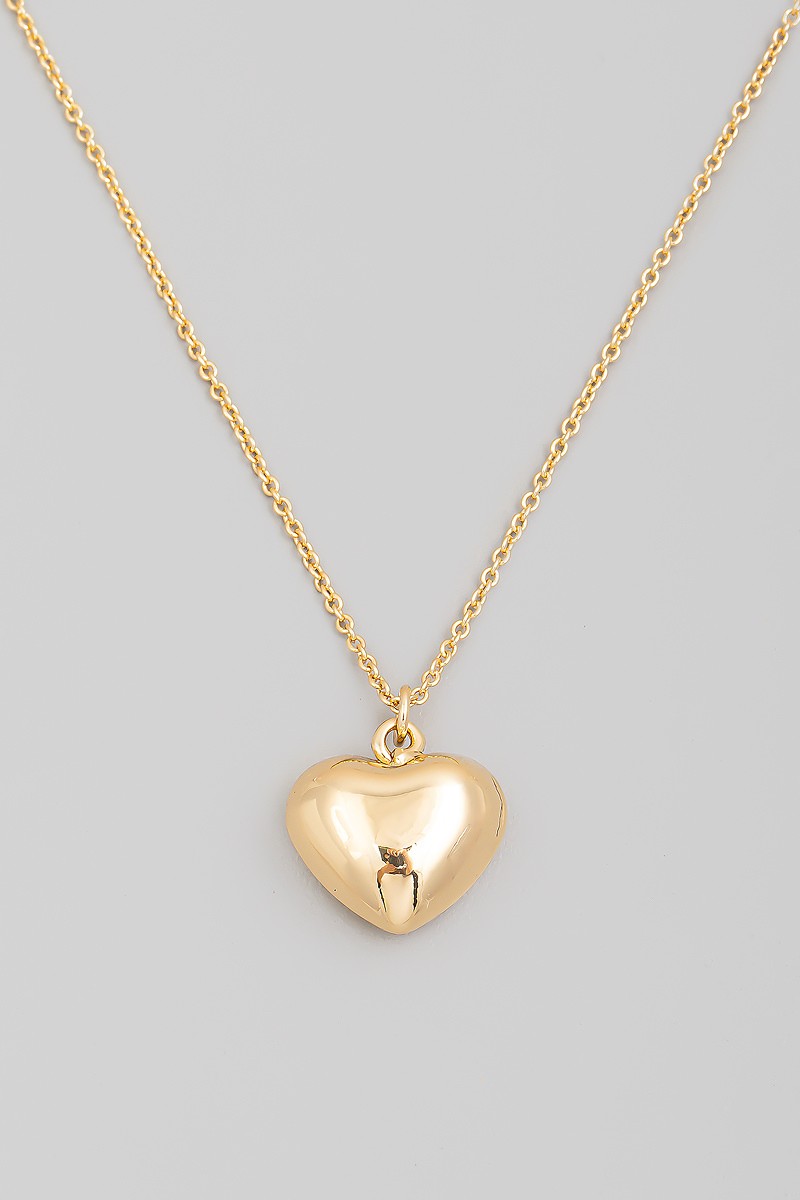 Long Necklace with Heart Cham